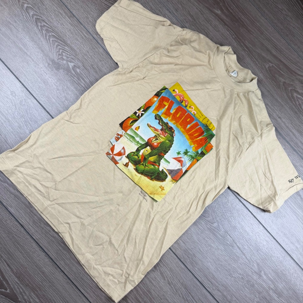 Lexington Mens T-Shirt Florida Gator Beach Graphic Tan L